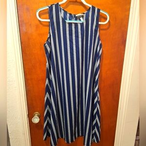 Allison Brittney Short Sleeveless Pinstripe A-line Dress Size L